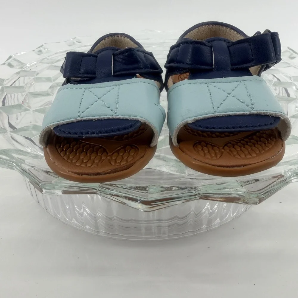 Nordstrom Baby Boy Blue Colorblock Fisherman Sandals Size 1 Infant Hook and Loop
